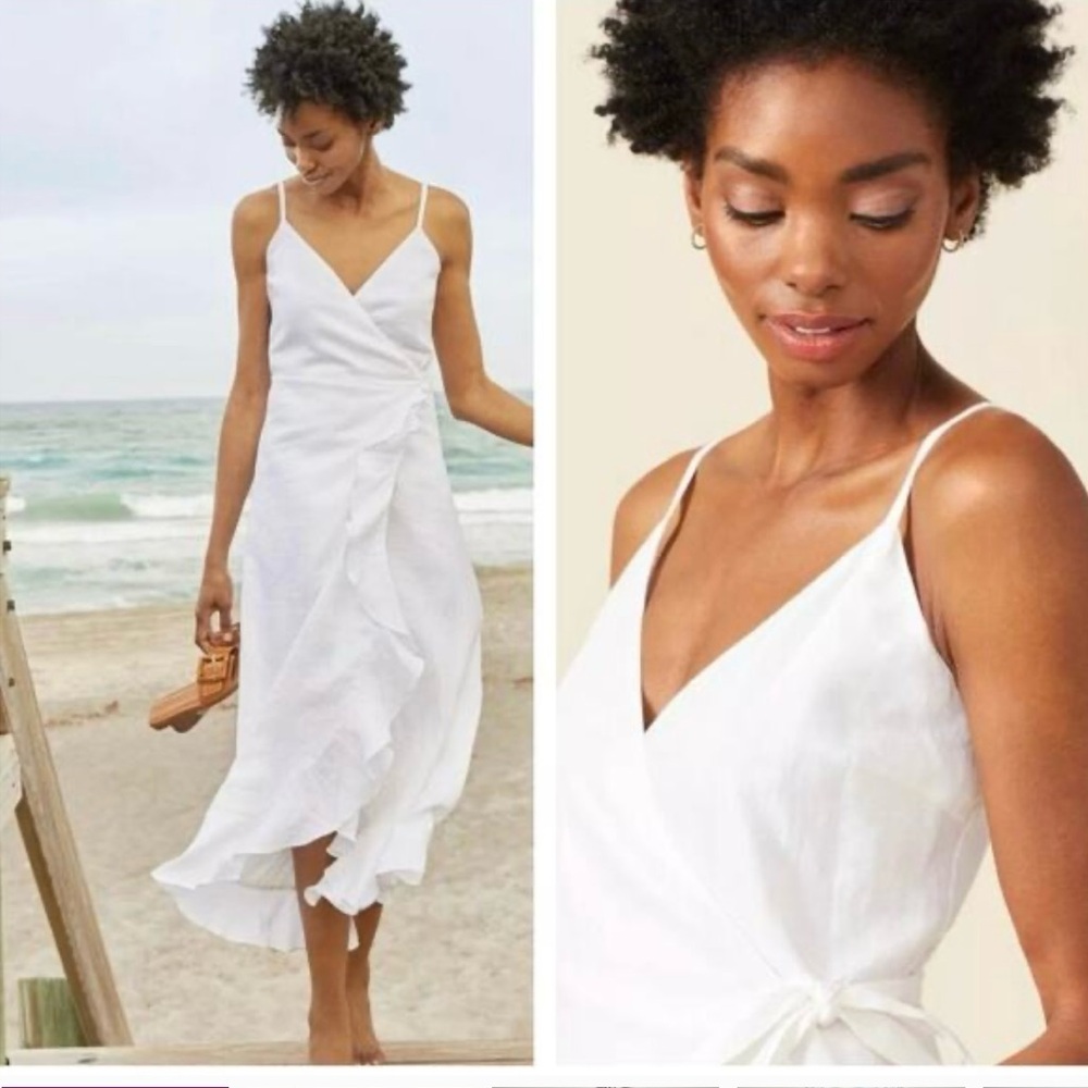 J. McLaughlin Elegant White High Low Dress